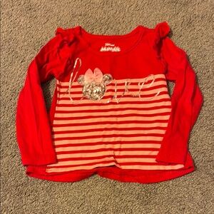 Disney Red and White Minnie Mouse Long Sleeve Tee